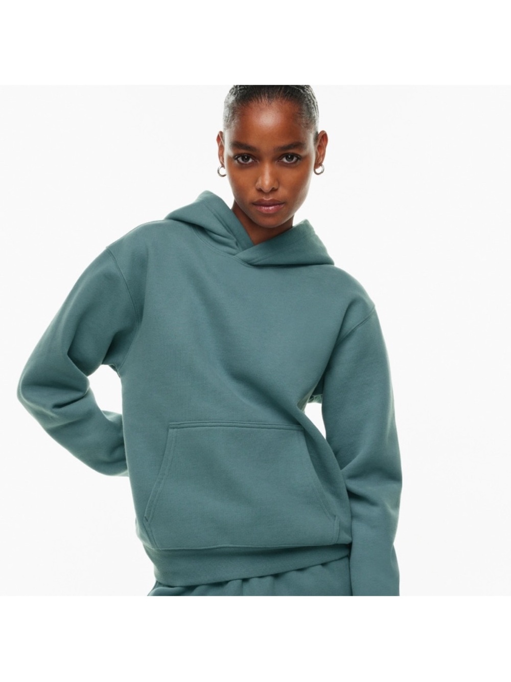 Aritzia TNA Cozy Fleece Perfect Hoodie Sweatfleece Tidal Blue Medium